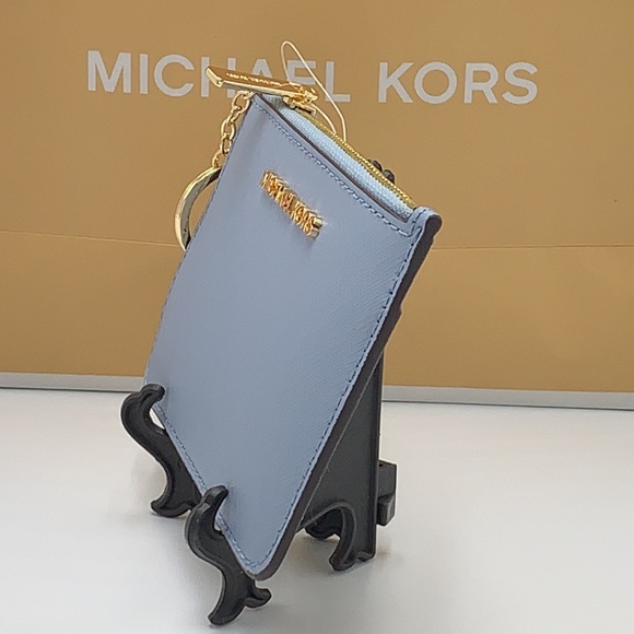 MICHAEL KORS SMALL TOP ZIP
COINPOUCH WITH ID CARD PALE BLUE 
COLOR - Picture 7 of 12